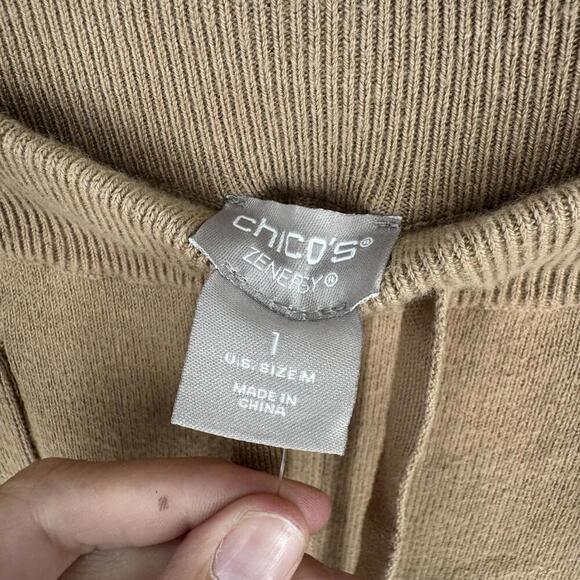 Chicos zenergy pants medium M brown cashmere cotton cozy joggeres athleisure - Picture 6 of 6